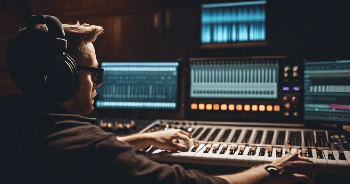 a music producer making music in a studio