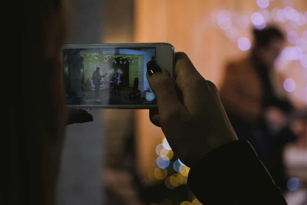 a music video is recorded with a smartphone