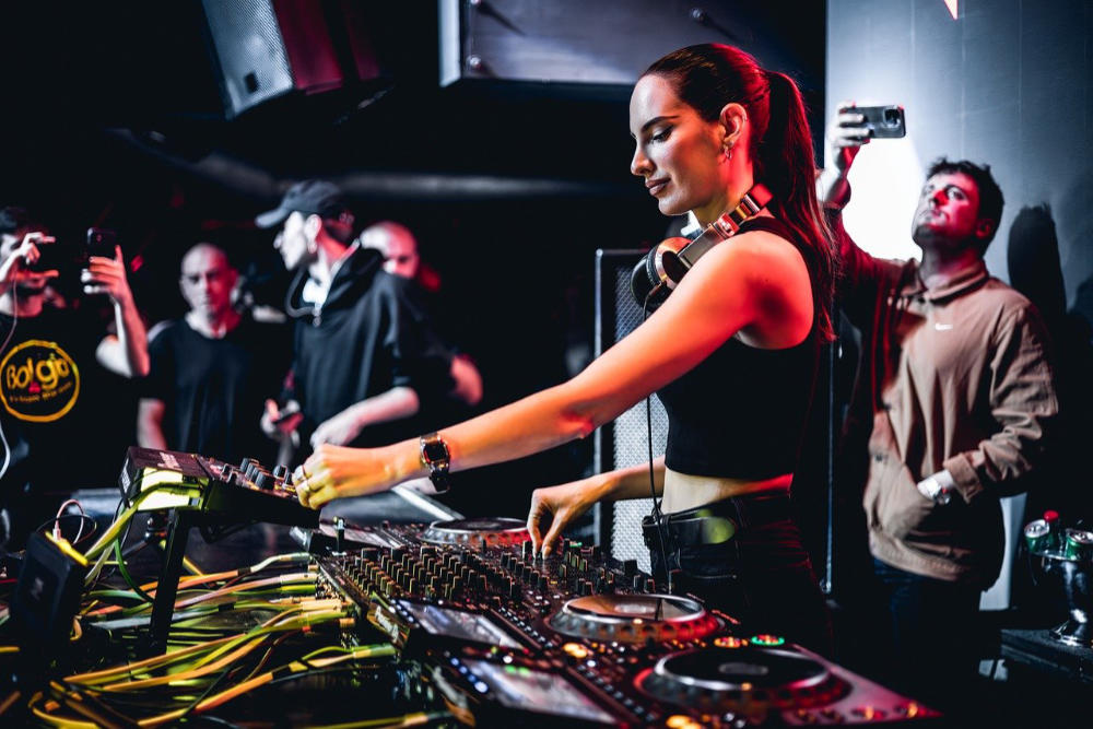 Female DJ on festival