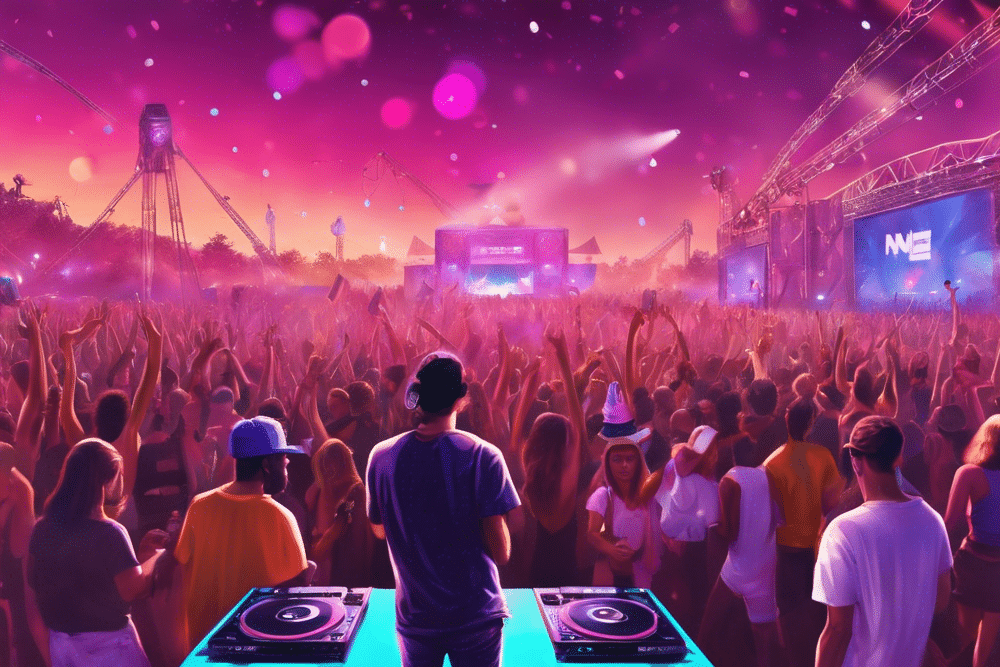 people partying at an edm outdoor festival