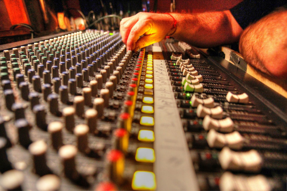 recording engineer at the mixing desk