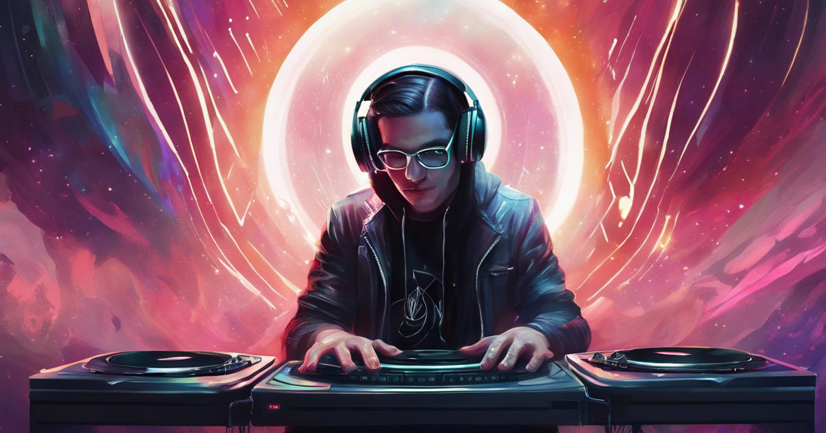 the artist skrillex is playing music as a dj on stage (1)